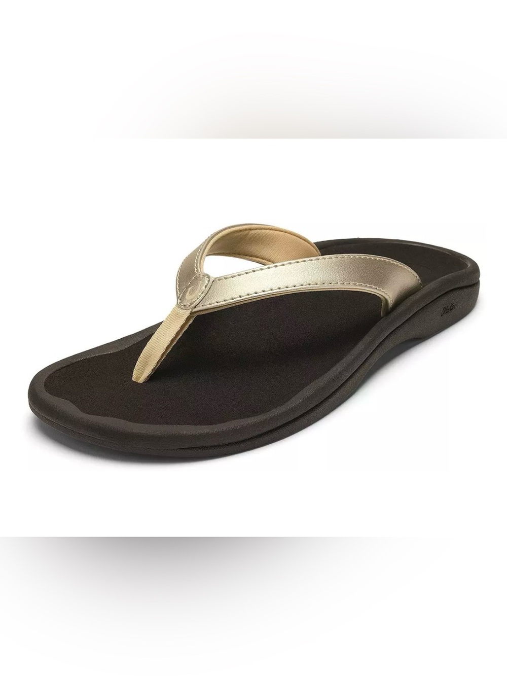 Olukai Ohani Lani Metallic Gold Thong Sandal - Cushioned Flip Flop